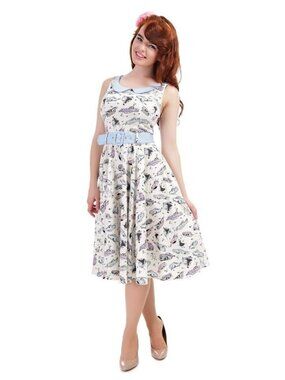 Collectif Kitty Swing Dress Retro 50s Cars Print S UK 10